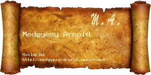 Medgyesy Arnold névjegykártya